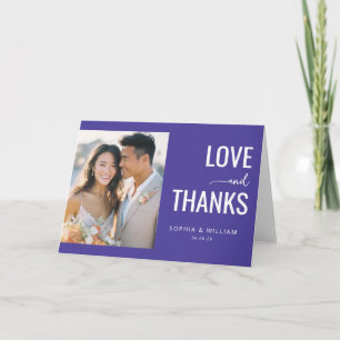 Tarjeta De Agradecimiento Foto Romántica Morada Alegre
