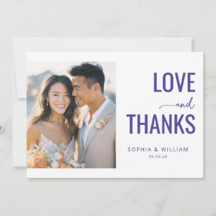 Tarjeta De Agradecimiento Foto Romántica Morada Alegre