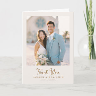 Tarjeta De Agradecimiento Foto Romántica Pastel Alegre