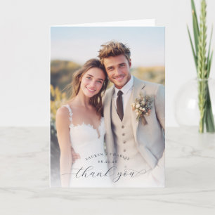 Tarjeta De Agradecimiento Foto Romántica Pastel Alegre