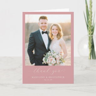 Tarjeta De Agradecimiento Foto Romántica Rosa
