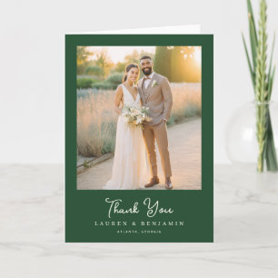 Tarjeta De Agradecimiento Foto Romántica Verde