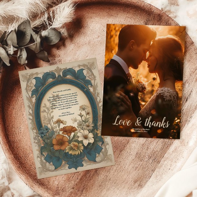 Tarjeta De Agradecimiento Foto Sage Green Art Nouveau Alphonse Mucha Weddin (Subido por el creador)