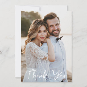 Tarjeta De Agradecimiento Foto simple Boda Añadir el saludo