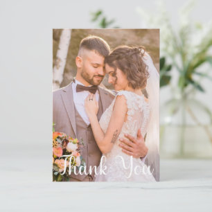 Tarjeta De Agradecimiento Foto simple Boda Añadir el saludo