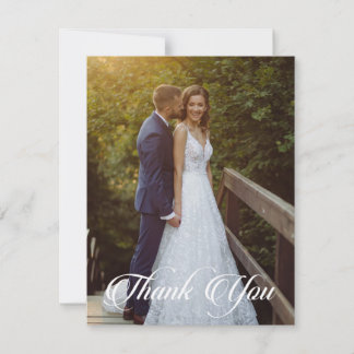 Tarjeta De Agradecimiento Foto simple Boda Añadir el saludo