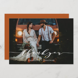 Tarjeta De Agradecimiento Foto: simple Boda botánico bohemio de Terracotta