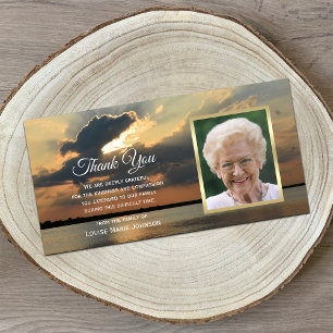 Tarjeta De Agradecimiento Foto Sunset Sympathy Memorial Gracias