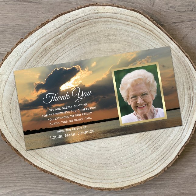 Tarjeta De Agradecimiento Foto Sunset Sympathy Memorial Gracias (Subido por el creador)
