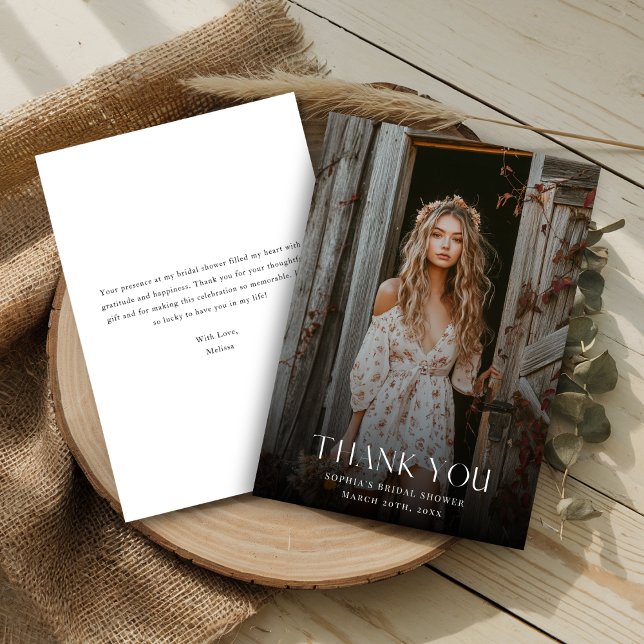 Tarjeta De Agradecimiento Foto superpuesta por boda foto ducha de novia (Subido por el creador)