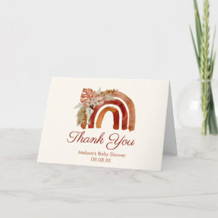 Tarjeta De Agradecimiento Foto Terracotta Boho Rainbow Tropical