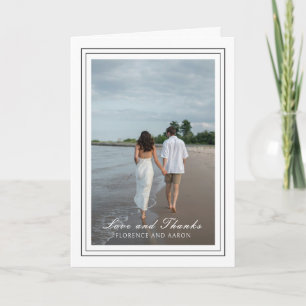Tarjeta De Agradecimiento Foto tradicional en blanco y negro de boda atempor