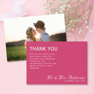 Tarjeta De Agradecimiento Foto ultramoderna de Moda de color rosa