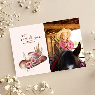 Tarjeta De Agradecimiento Foto Wild West Cowgirl Country Western Birthday