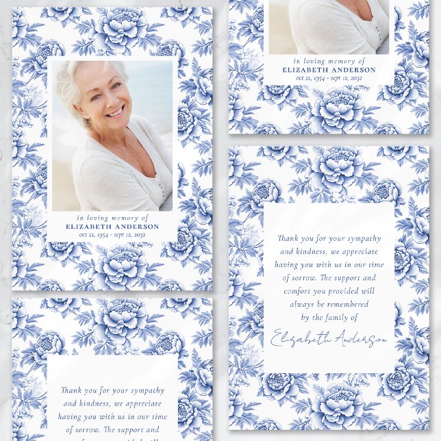 Tarjeta De Agradecimiento Fotografía azul de tela porcelana Fotografía Funer (Subido por el creador)