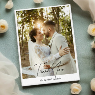 Tarjeta De Agradecimiento Fotografía Boda personalizado con mensaje