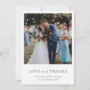 Tarjeta De Agradecimiento Fotografía Clásica de Boda en Blanco y Negro Minim