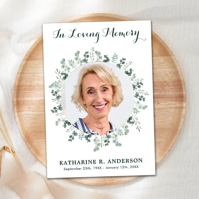 Tarjeta De Agradecimiento Fotografía conmemorativa del funeral de Eucalyptus (Subido por el creador)