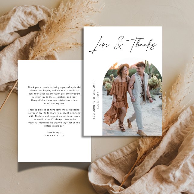 Tarjeta De Agradecimiento Fotografía de arco de boda con amor y agradecimien (Subido por el creador)