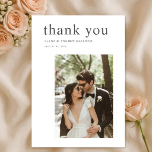 Tarjeta De Agradecimiento Fotografía de boda minimalista moderna y elegante