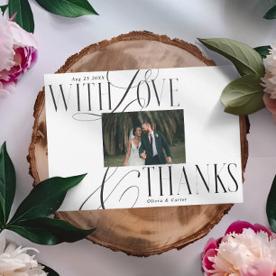 Tarjeta De Agradecimiento Fotografía de caligrafía con letra cursiva elegant