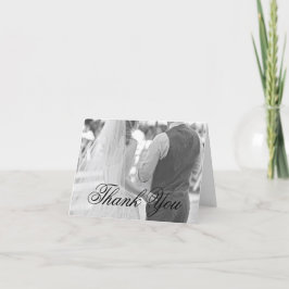 Tarjeta De Agradecimiento Fotografía de Caligrafía Elegante Boda Formal
