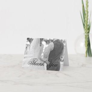 Tarjeta De Agradecimiento Fotografía de Caligrafía Elegante Boda Formal