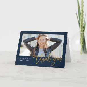Tarjeta De Agradecimiento Fotografía de caligrafía moderna graduación