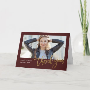 Tarjeta De Agradecimiento Fotografía de caligrafía moderna graduación