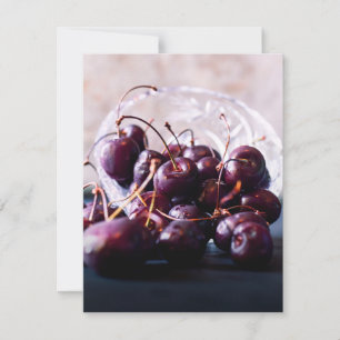 Tarjeta De Agradecimiento Fotografía de Cerezas Rojas Frescas