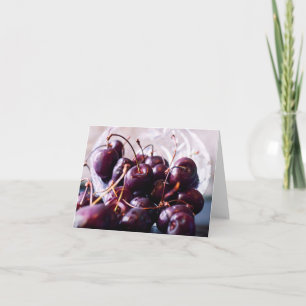 Tarjeta De Agradecimiento Fotografía de Cerezas Rojas Frescas