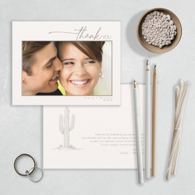 Tarjeta De Agradecimiento Fotografía de Deert Vibes Gracias Ivory ID1019 (Subido por el creador)