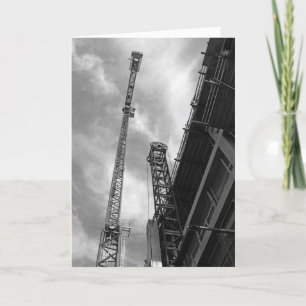 Tarjeta De Agradecimiento Fotografía de equipo de construcción de grúa y con