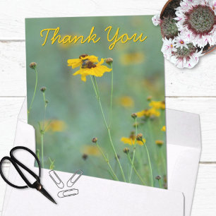 Tarjeta De Agradecimiento Fotografía de flor silvestre amarilla escénica dor