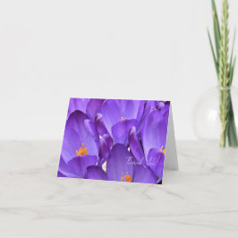 Tarjeta De Agradecimiento Fotografía de flores de crocus de primavera