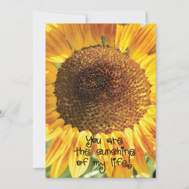 Tarjeta De Agradecimiento Fotografía de girasol | Eres la luz del sol (Anverso)