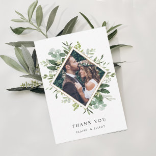 Tarjeta De Agradecimiento Fotografía de huela del follaje verde Eucalyptus