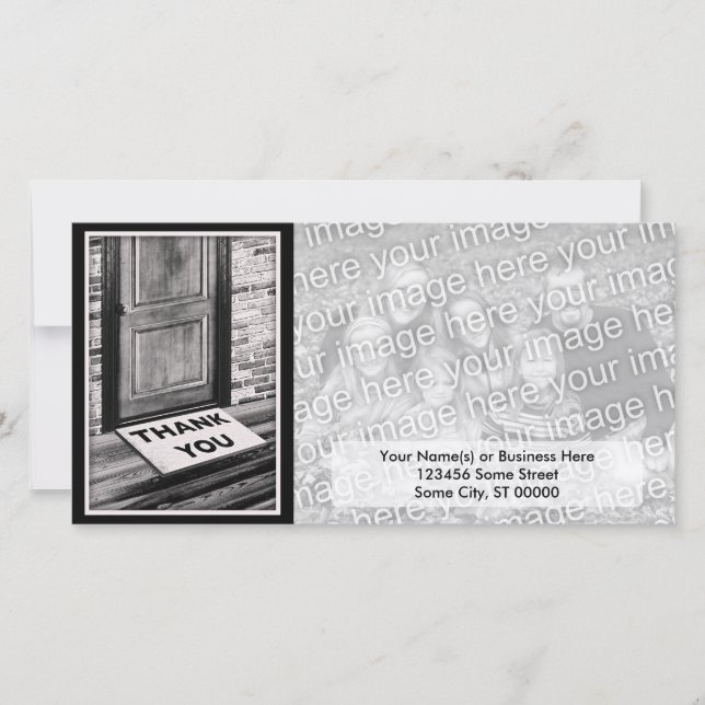 Tarjeta De Agradecimiento fotografía de la alfombra de las puertas (Anverso)