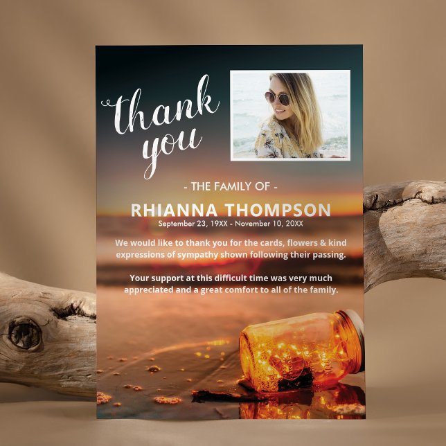 Tarjeta De Agradecimiento Fotografía de la Compasión por el Funeral de la Pl (Subido por el creador)