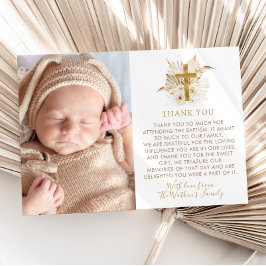 Tarjeta De Agradecimiento Fotografía de la cristiandad del bautismo floral n