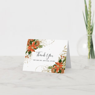 Tarjeta De Agradecimiento Fotografía de la moderna Boda de Invierno de Cítri