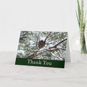 Tarjeta De Agradecimiento Fotografía de la naturaleza del invierno de Snowy 