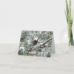 Tarjeta De Agradecimiento Fotografía de la naturaleza del invierno de Snowy