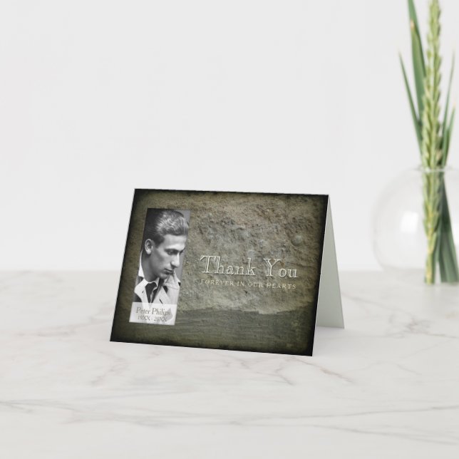 Tarjeta De Agradecimiento Fotografía de la pared de piedra Fotograma Simpatí (Anverso)