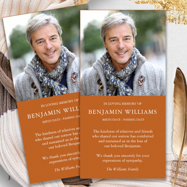 Tarjeta De Agradecimiento Fotografía de la pérdida de simpatía Funeral de Ot (funeral thank you cards, bereavement, elegant, simple, celebration of life, sympathy card)