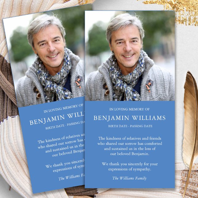 Tarjeta De Agradecimiento Fotografía de la pérdida de solidaridad Marine Fun (funeral thank you cards, bereavement, elegant, simple, celebration of life, sympathy card)