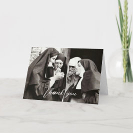 Tarjeta De Agradecimiento Fotografía de las monjas humeantes de la época