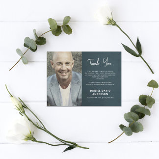 Tarjeta De Agradecimiento Fotografía de memoria Simpatía gris mínima