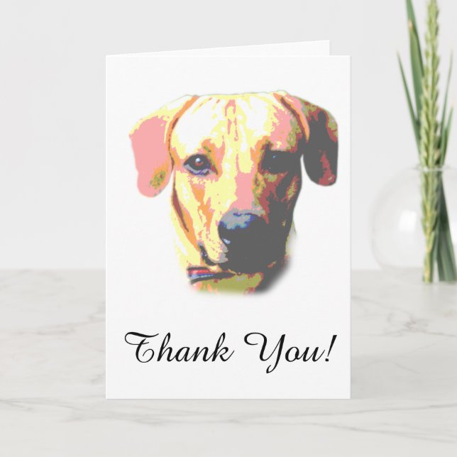 Tarjeta De Agradecimiento Fotografía de perro gracias (Anverso)