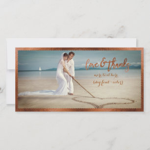 Tarjeta De Agradecimiento Fotografía de PixDezines en forma de cobre falso